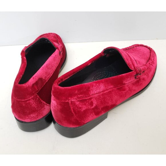 G.H.BASS Whitney Velvet Weejuns Loafers Wine Size 8 - Picture 2 of 5